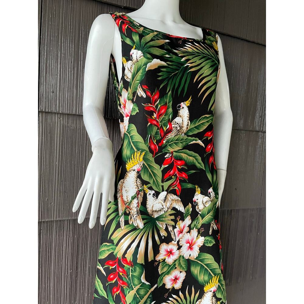 🔥NWT Jane Ashley Vibrant Cockatoo Hibiscus Tropical Hawaiian Resort Sundress S - Picture 4 of 13